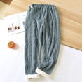 thumbnail image 1 of SOOMLON Pajama Pants Maternity Comfy Flannel Solid Pajama Bottoms Women Tall Warm Winter Plush Lounge Sleepwear Night Pants Stretchy Soft Straight Leg Pants Loungewear Army Green XL, 1 of 8