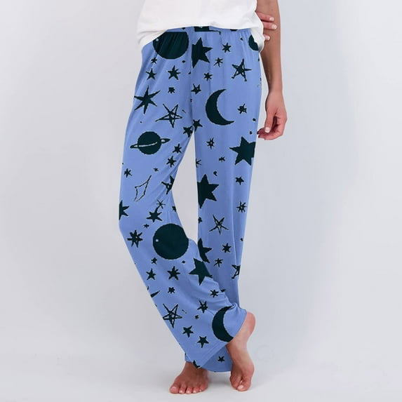 SOOMLON Pajama Pants for Women Clearance Soft Funny Graphic Pajama Bottoms Adult Tall Warm Winter Lounge Sleepwear Sleep Pants Stretchy Comfy Straight Leg Pants Night Clothes Colorful 2XL