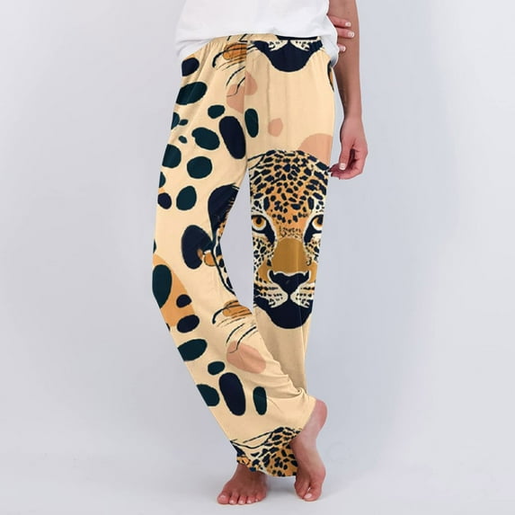 SOOMLON Pajama Pants Women Comfy Cute Graphic Pajama Bottoms Adult Petite Warm Winter Lounge Sleepwear Night Pants Stretchy Soft Straight Leg Pants Loungewear Colorful M