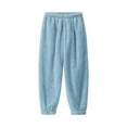 thumbnail image 1 of SOOMLON Pajama Pants for Women Comfy Fuzzy Solid Pajama Bottoms Adult Loose Warm Winter Plush Lounge Sleepwear Night Pants Stretchy Soft Joggers Loungewear Light Blue M, 1 of 4