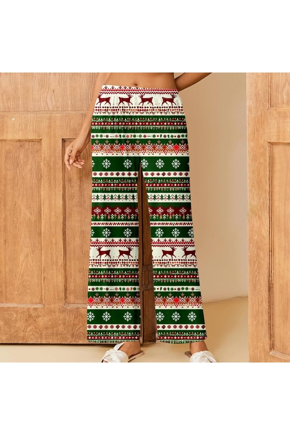 Pajama Pants for Women Soft Cute Graphic Pajama Bottoms Adult Tall Warm Winter Lounge Sleepwear Sleep Pants Elastic Waist Comfy Wide Leg Pants Night Clothes Colorful S