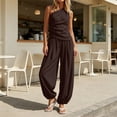thumbnail image 1 of SOOMLON Pants Sets Women 2 Piece Outfits Plus Size One Shoulder Top Loose Jogger with Pockets 2 Piece Summer Sets, 1 of 6