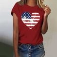 thumbnail image 1 of SOOMLON Patriotic Women Shirts Heart American Flag Shirts Crew Neck Independence Day Tops Short Sleeve Business T-Shirt Formal Tee Blouse Clothes, 1 of 4