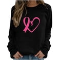 thumbnail image 1 of SOOMLON Pink Ribbon Clothing for Women Breast Cancer Support T-Shirt Cancer Gifts for Women Breast Cancer Shirt Women Cancer Awareness Shirts Long Sleeve Crew Neck Basic Tops S, 1 of 2