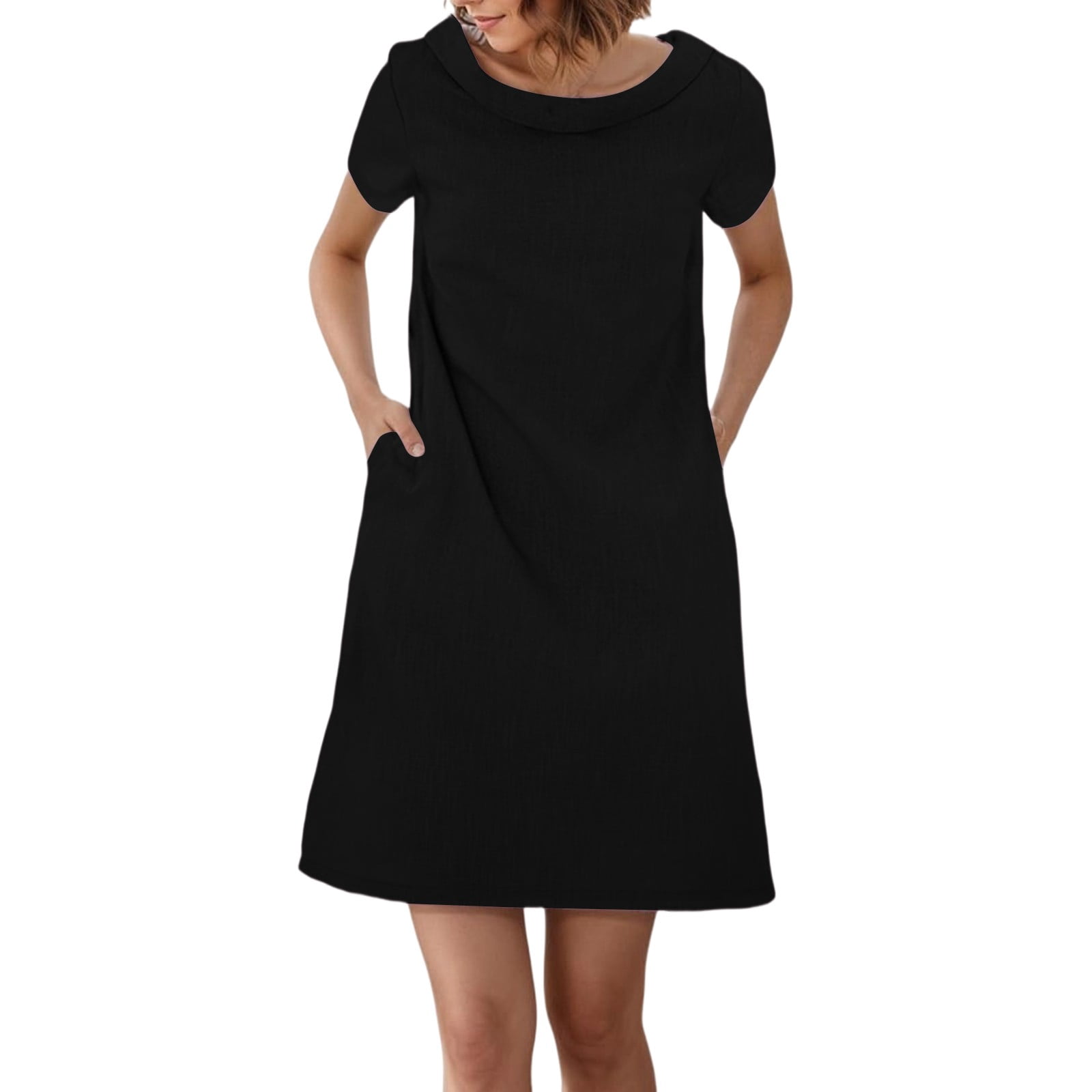 casual dresses for short curvy women Feancey Beach Plus Size Dresses for Curvy Women Mini Casual Short Sleeve T Shirt Dress Summer Trendy Loose Fit Vacation Dresses Khaki 4XL
