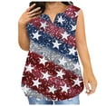thumbnail image 1 of SOOMLON Plus Size Usa Flag Womens Tank Tops Tunics Distressed Red White and Blue Shirts V Neck Fourth of July Tops Sleeveless Loose T-Shirt Flattering Tee Blouse Apparel, 1 of 5