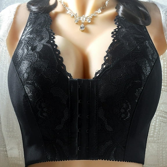 SOOMLON Push Up Bras for Women No Underwire Breathable Bunny Cup Bra Everyday Bra Sleep Bralette Black XXL