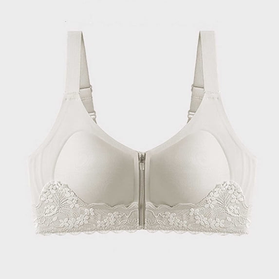 SOOMLON Push up Bras for Women Plus Supportive Front Close Brassiere Panel Lift Zipper Bralettes Daily Sports Bras