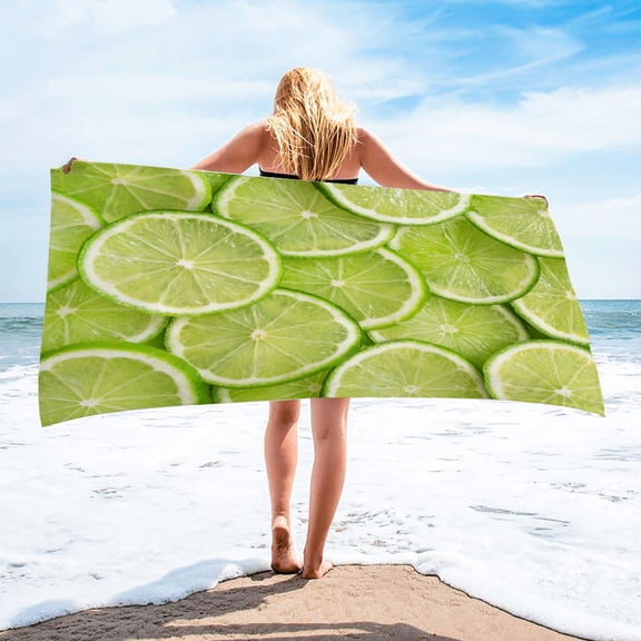 SOOMLON Quick Dry Beach Towel Lemon Fruit Printed Beach Towel Sand Resistant Pool Towels for Swimming Pool Camping , 30”x60”