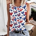 thumbnail image 1 of SOOMLON Red White and Blue Athletic Tank Tops for Women Butterfly Distressed Patriotic Shirts Crew Neck Usa Flag Tops Sleeveless Flowy T-Shirt Striped Stars Tee Blouse Clothes, 1 of 5