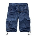 thumbnail image 1 of SOOMLON Running Short Comfortable Casual Shorts Summer Fashion Jogger Pocket Summer Shorts Beach Work Trouser Cargo Shorts Blue L, 1 of 4