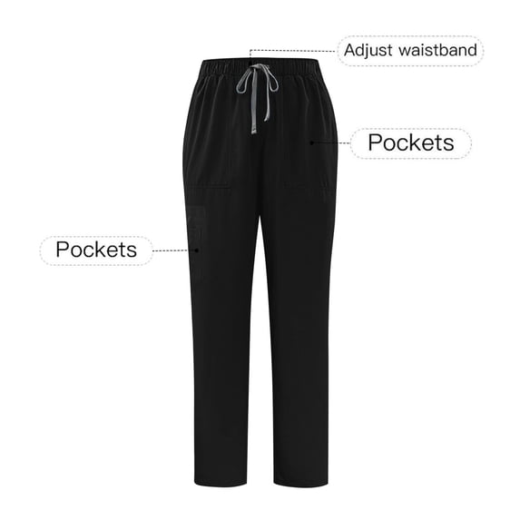 SOOMLON Scrub Pants for Men Big and Tall Drawstring Straight Leg Work Pant Loose Trousers with Pockets Comfywear Clothes