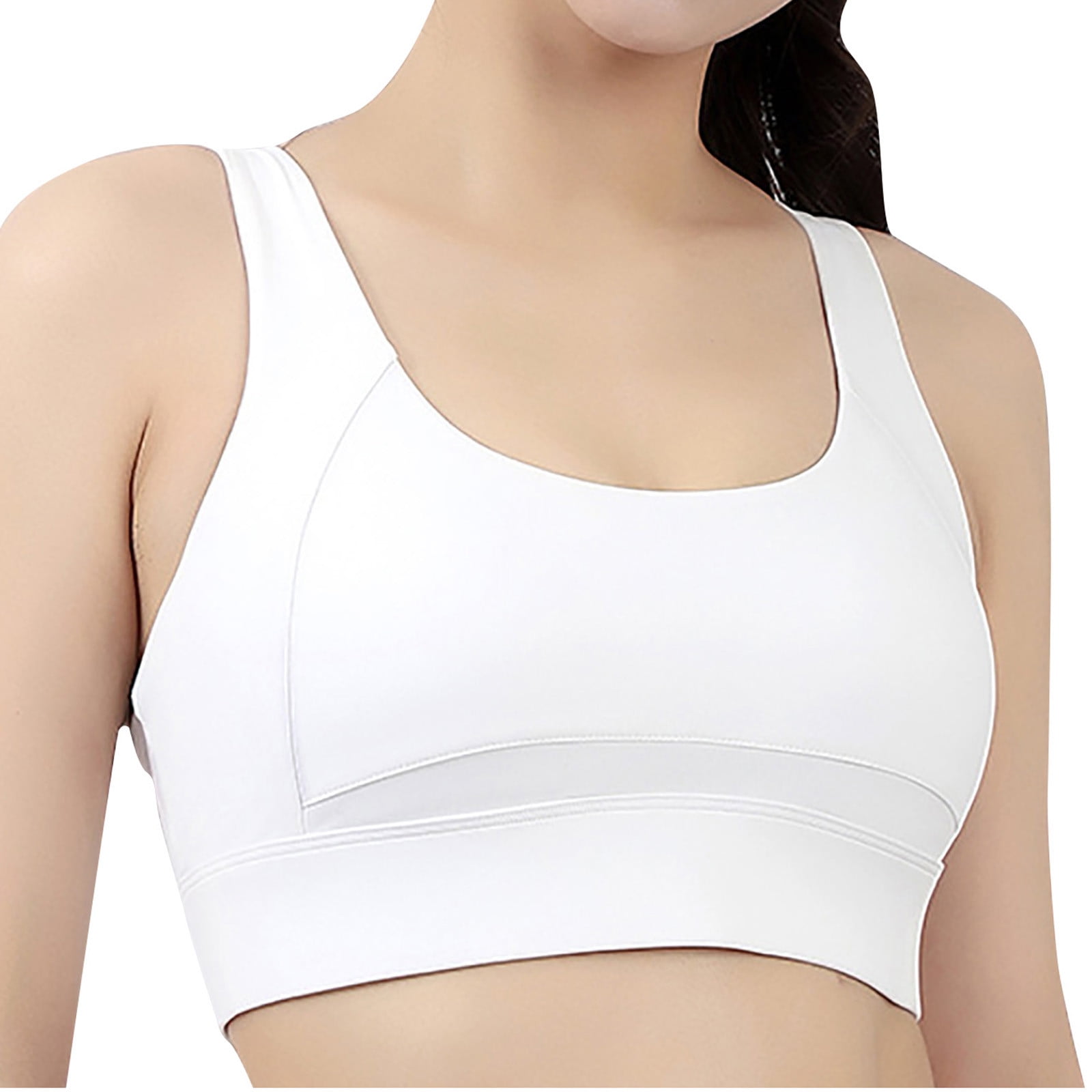 Nylon Sling Bra Women's Nude Feeling Fabric Sports Bra Beauty Back Bra  Running Tops Fitness Training Top (Color : White, Size : S 40-50KG) :  : Clothing, Shoes & Accessories