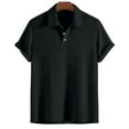 thumbnail image 1 of SOOMLON Shirts for Men Athletic Casual Collared Cotton Shirts Summer Dress Short Sleeve Shirts 2025 Trendy Black Golf Tees Solid Classic Comfort Tennis Tops Blouses Value XL, 1 of 9
