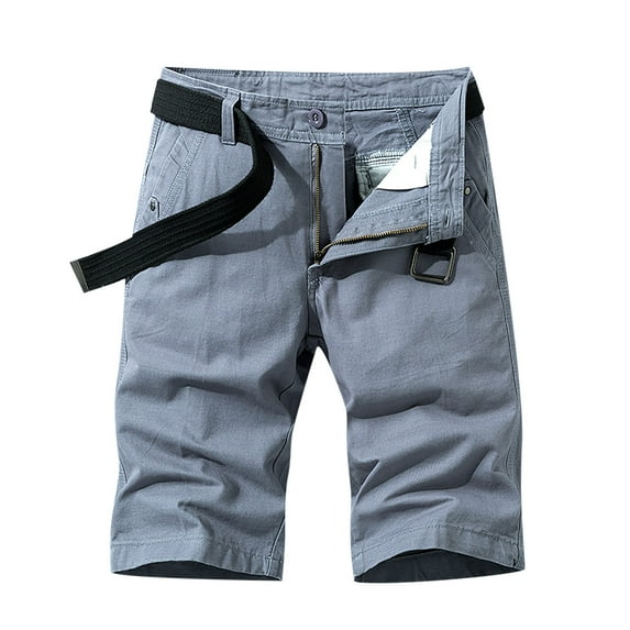 SOOMLON Shorts for Men Straight Fit Shorts Pocket Beach Shorts Zipper Zipper Buttons Shorts Gray 38