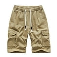 thumbnail image 1 of SOOMLON Shorts for Men Summer Casual Outdoors Casual Sport Shorts Drawstring Y2k Shorts Pocket Summer Overalls Plus Size Sport Shorts Khaki L, 1 of 5