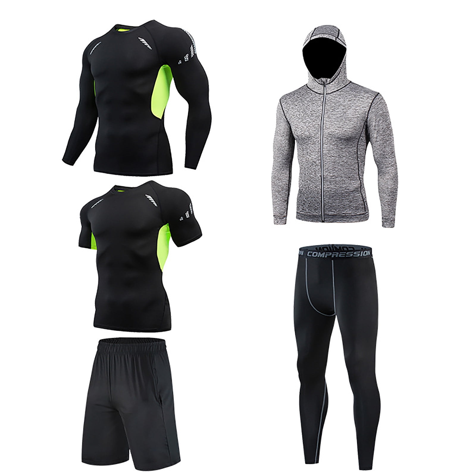 SOOMLON Men's Workout Clothes Athletic Pants Shirt Set