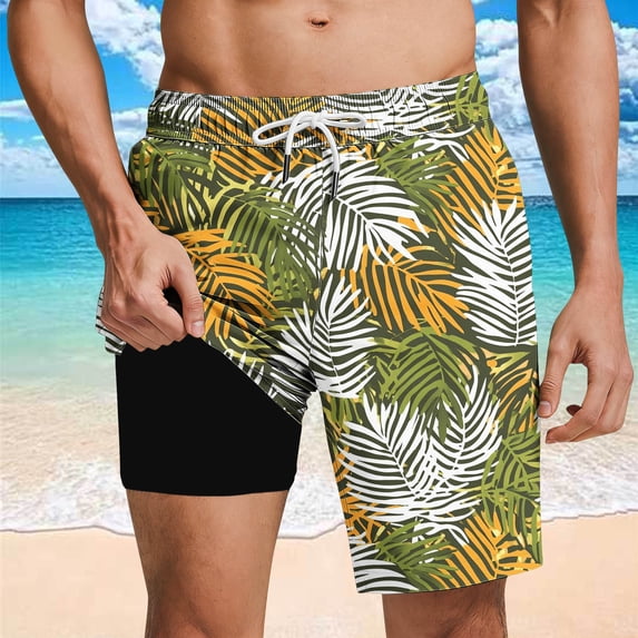 SOOMLON Sport Swim Trunks for Men Big and Tall Board Shorts 11" Inseam Quick Dry Swim Shorts with Liner Summer Beach Shorts