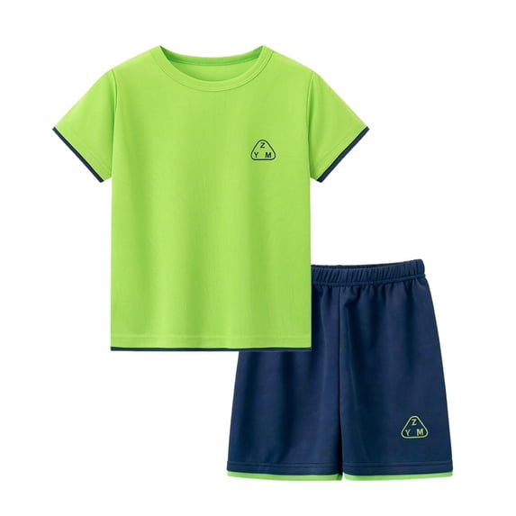 SOOMLON Sports Outfits for Boys 2 Piece Workout Sets Mesh Quick Dry T Shirts Athleisure Shorts Breathable Tracksuits