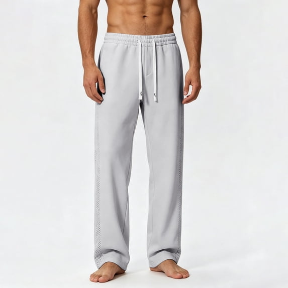 SOOMLON Sports Pants for Men Big and Tall Long Pants Loose Elastic Waist Drawstring Trousers Cooling Draped Pants