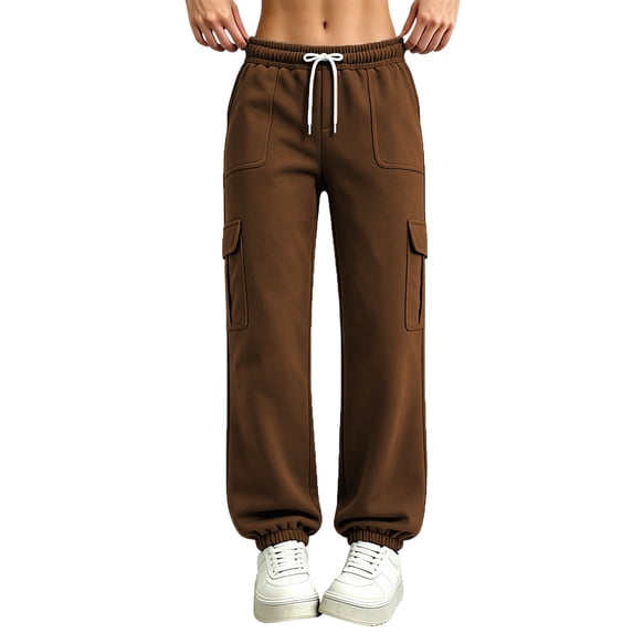 SOOMLON Sweatpant Jeans Womens Plus Size Drawstring Long Pants Stretchy Jogger with Pockets Hiking Camping Outfits
