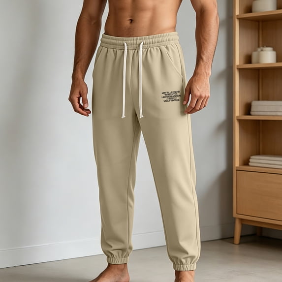 SOOMLON Sweatpants for Men with Pockets Big and Tall Jogger Drawstring Quick Dry Cropped Pants Casual Outdoor Pants