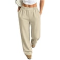 thumbnail image 1 of SOOMLON Sweatpants for Women Wide Leg No Drawstring Plus Size Elastic Waist Pants Casual Pockets Long Pants Fall Clothes, 1 of 9