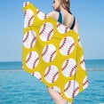 thumbnail image 1 of SOOMLON Turkish Beach Towel Baseball Beach Towel Microfiber Oversized Towel Robe for Swimming Pool Camping , 30”x60”, 1 of 3