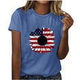 thumbnail image 1 of SOOMLON Usa Flag Short Sleeve Tops for Women Sunflower Red White and Blue Shirts Crew Neck Fourth of July Tops Short Sleeve Juniors T-Shirt Loose Fitting Tee Blouse Apparel, 1 of 3