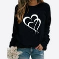 thumbnail image 1 of SOOMLON Valentine's Day Outfits Women Couple Valentines Gift Loose Long Sleeve Scoop Neck T Shirts Cute Heart Graphic Tops Trendy Valentines Clothes 2025 Black XL, 1 of 3