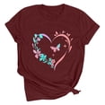 thumbnail image 1 of SOOMLON Valentine's Day Shirts for Women Couple Valentines Gift Plus Size Loose Short Sleeve Crewneck Tops Cute Heart Print Tops Trendy Valentines Clothes 2025 Wine 3XL, 1 of 2
