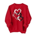 thumbnail image 1 of SOOMLON Valentine's Day Sweatshirts for Women Girl Friend Valentines Gift Loose Long Sleeve Crewneck Hoodies Tops Cute Love Heart Print Pullovers Shirts Trendy Festival Outfits 2025 Red XL, 1 of 4