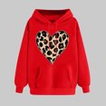thumbnail image 1 of SOOMLON Valentines Day Hoodies for Women Couple Valentines Gift Plus Size Comfy Long Sleeve Round Neck Sweatshirts Tops Funny Heart Graphic Pullovers Shirts Fashion Valentines Clothes 2025 Red 2XL, 1 of 5