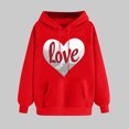 thumbnail image 1 of SOOMLON Valentines Day Hoodies Women Girl Friend Valentines Gift Plus Size Casual Long Sleeve Crewneck Sweatshirts Tops Cute Heart Print Pullovers Shirts Trendy Festival Outfits 2025 Red XL, 1 of 5