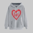 thumbnail image 1 of SOOMLON Valentines Day Hoodies Women Girl Friend Valentines Gift Plus Size Loose Long Sleeve Crew Neck Sweatshirts Tops Cute Heart Graphic Pullovers Shirts Trendy Festival Clothes 2025 Gray L, 1 of 5