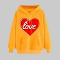 thumbnail image 1 of SOOMLON Valentines Day Hoodies Women Girl Friend Valentines Gift Plus Size Loose Long Sleeve Crew Neck Sweatshirts Tops Cute Heart Print Pullovers Shirts Trendy Festival Clothes 2025 Yellow L, 1 of 5
