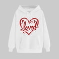 thumbnail image 1 of SOOMLON Valentines Day Hoodies Women Lover Valentines Gift Plus Size Loose Long Sleeve Round Neck Sweatshirts Tops Cute Love Heart Graphic Pullovers Shirts Trendy Holiday Clothes 2025 White 2XL, 1 of 5