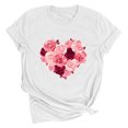 thumbnail image 1 of SOOMLON Valentines Day Shirts Women Lover Valentines Gift Tunic Short Sleeve Scoop Neck T Shirts Funny Heart Print Tshirts Fashion Holiday Clothes 2025 White M, 1 of 2