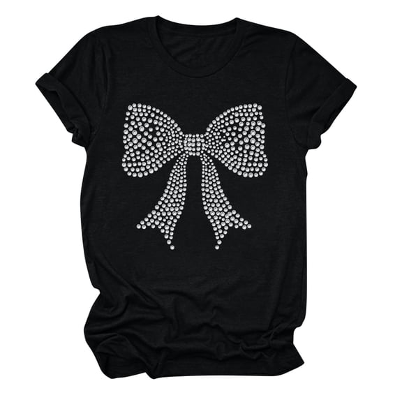SOOMLON Valentines Day Tee Shirts Women Girl Friend Valentines Gift Comfy Short Sleeve Crew Neck Tops Funny Heart Graphic Blouses Fashion Festival Outfits 2025 Black 2XL