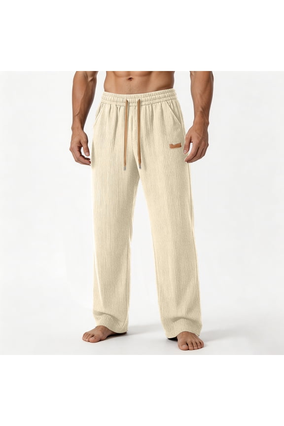 Viscose Pants for Men Big and Tall Long Pants Loose Elastic Waist Drawstring Trousers Cooling Draped Pants