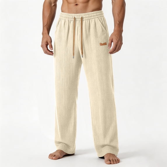 SOOMLON Viscose Pants for Men Big and Tall Long Pants Loose Elastic Waist Drawstring Trousers Cooling Draped Pants
