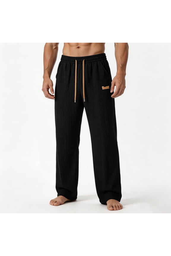 Viscose Pants for Men Big and Tall Long Pants Loose Elastic Waist Drawstring Trousers Cooling Draped Pants