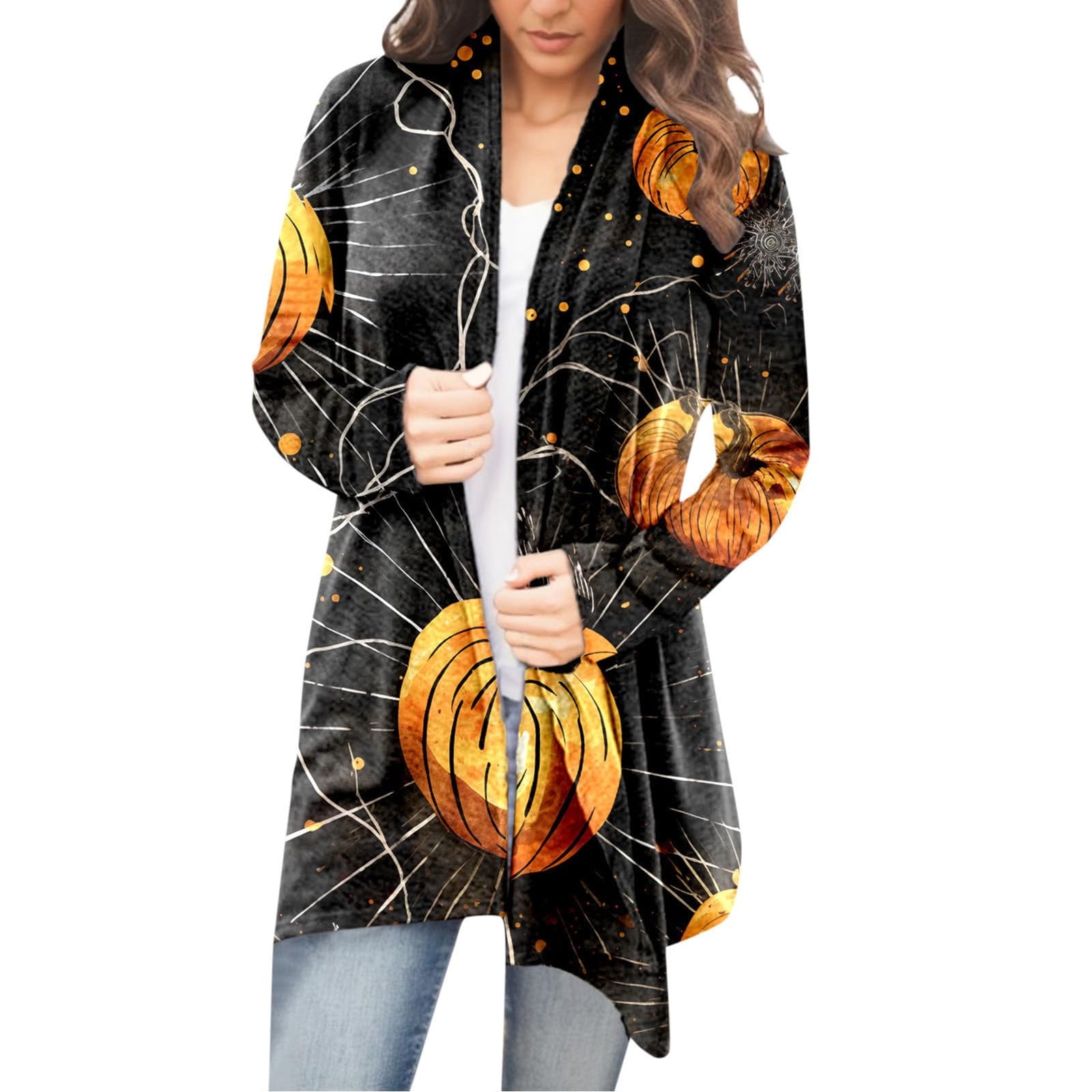 SOOMLON Women Halloween Costumes Women Halloween Pumpkin Cardigans 2023