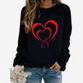 thumbnail image 1 of SOOMLON Women Valentine's Day Tops Couple Valentines Gift Casual Long Sleeve Scoop Neck T Shirts Cute Love Heart Print Tops Trendy Valentines Clothes 2025 Black XL, 1 of 3