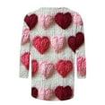 thumbnail image 1 of SOOMLON Women Valentine's Day Tops Couple Valentines Gift Comfy 3/4 Sleeve Round Neck T Shirts Funny Heart Graphic Blouses Fashion Valentines Clothes 2025 Multicolor XL, 1 of 4