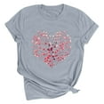 thumbnail image 1 of SOOMLON Women Valentine's Day Tops Lover Valentines Gift Loose Short Sleeve Scoop Neck T Shirts Cute Heart Graphic Tshirts Trendy Holiday Clothes 2025 Gray L, 1 of 2