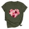 thumbnail image 1 of SOOMLON Women's Valentine's Day Tops Couple Valentines Gift Comfy Short Sleeve Crew Neck Shirts Funny Heart Graphic Tee Shirts Fashion Valentines Clothes 2025 Army Green XL, 1 of 2