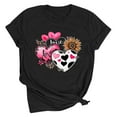 thumbnail image 1 of SOOMLON Women's Valentine's Day Tops Couple Valentines Gift Comfy Short Sleeve Crewneck Shirts Funny Heart Graphic Tops Fashion Valentines Clothes 2025 Black XL, 1 of 2