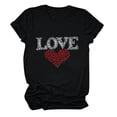 thumbnail image 1 of SOOMLON Women's Valentine's Day Tops Couple Valentines Gift Comfy Short Sleeve Round Neck Shirts Funny Love Heart Graphic Tees Fashion Valentines Outfits 2025 Black XL, 1 of 2