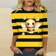 thumbnail image 1 of SOOMLON Womens 3/4 Sleeve Shirts Plus Size Tunic Bee Festival Tops Casual Crewneck Shirts Funny Honey Bee Graphic T Shirts 2025 Trendy Spring Summer Ladies Tops Loose Fit Outfits Pullover Yellow XL, 1 of 4